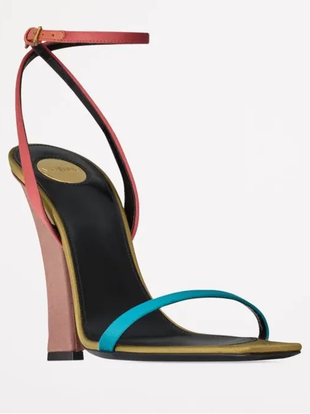 YSL Satin Dominique Sandals 110 - Blue 39